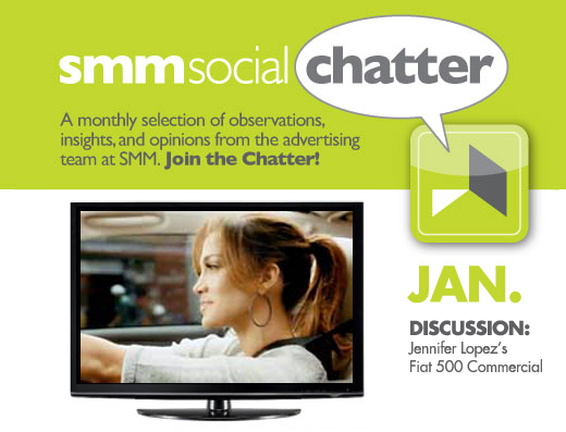 SMM social chatter Jan 2012 Jennifer Lopes Fiat 500 commercial