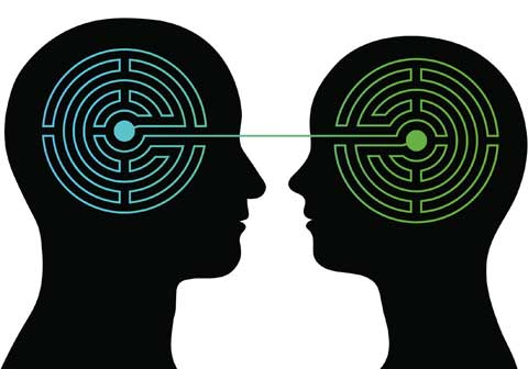 Maze connecting two minds