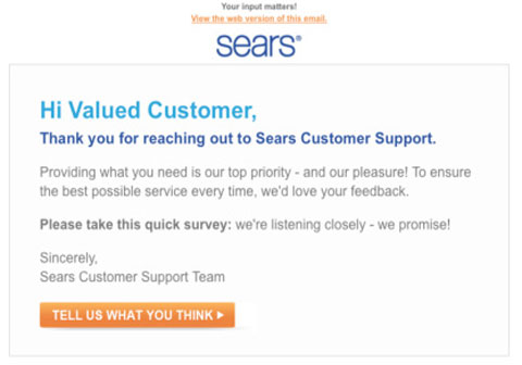 Sears customer service is lacking
