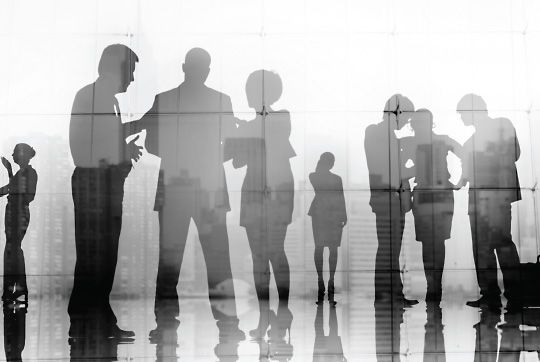 silhouettes of business professionals
