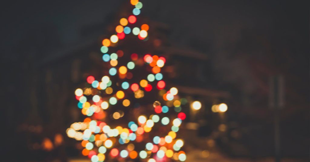 Blurred lights on a christmas tree