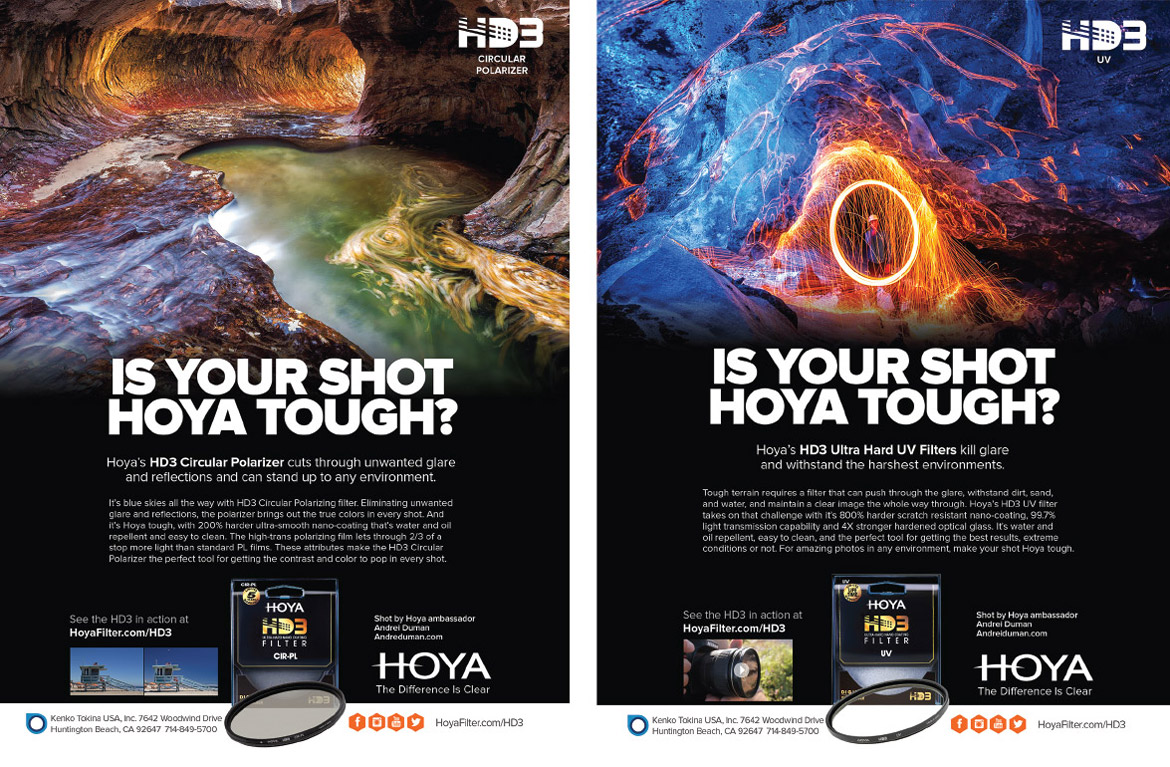 Hoya HD3 print ads camera filter