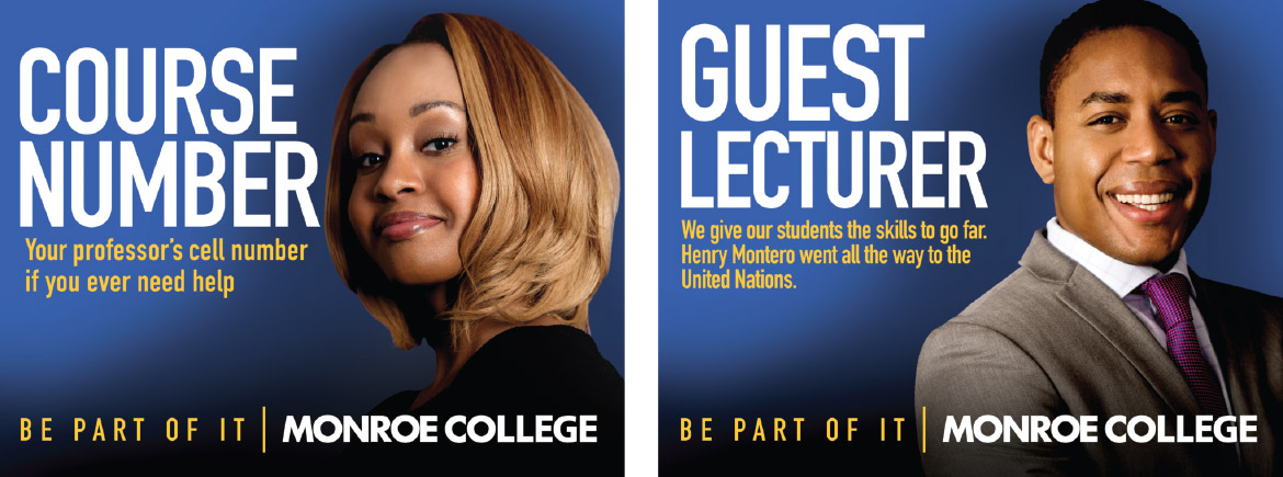 Monroe College print ads