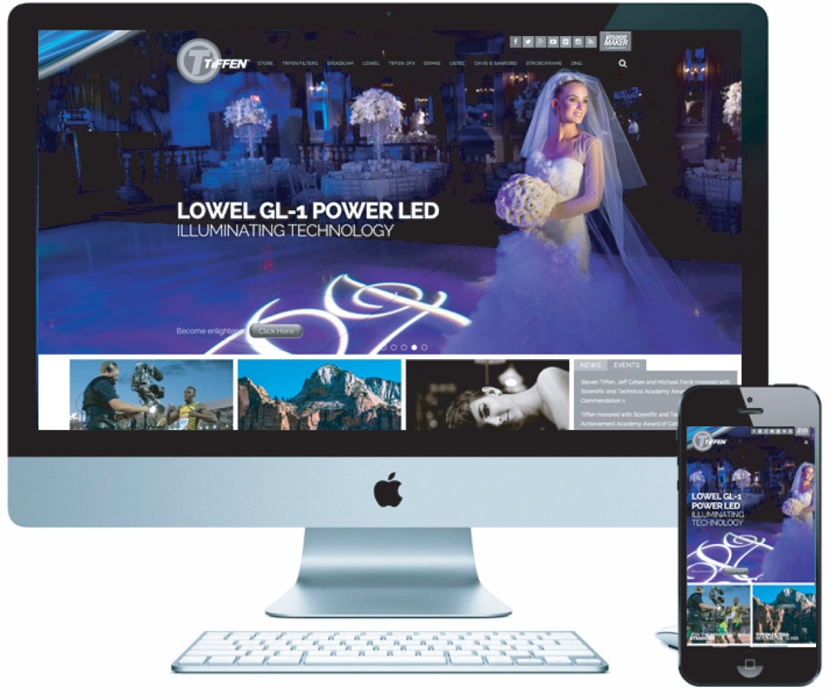 Tiffen website desktop and mobile mockup