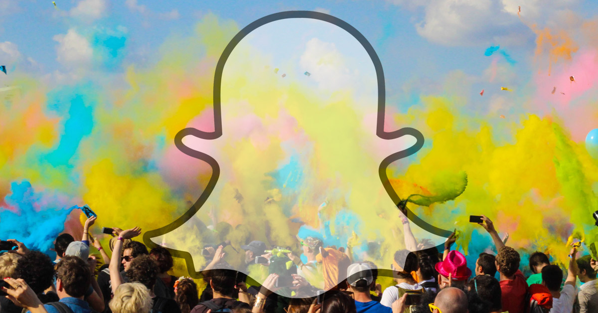 Holi color festival with Snapchat logo