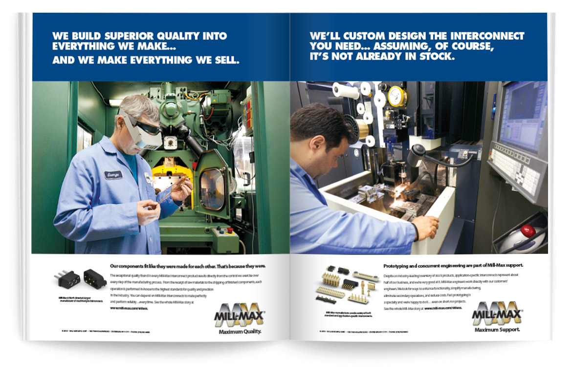 Millmax magazine full spread ad mockup