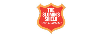 The Slomn's Shield 1-800-ALARM-ME logo