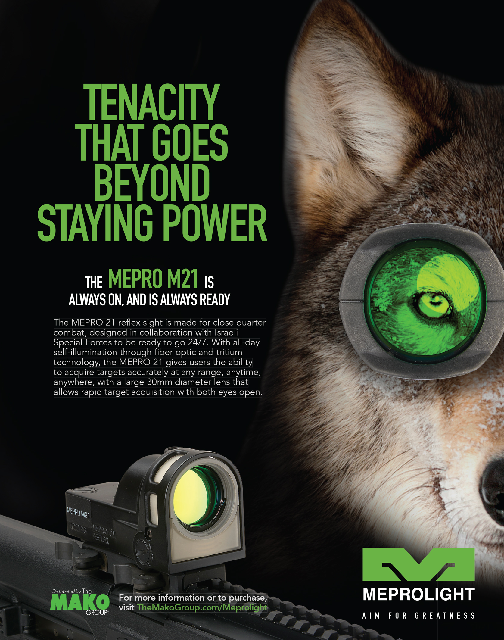 Mako Meprolight ad - Tenacity that goes beyond staying power