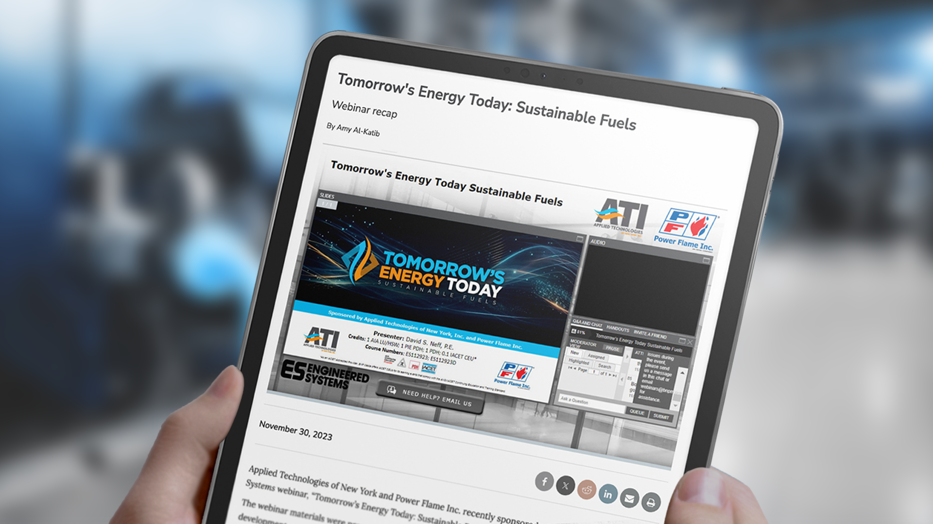 ATI of NY Tomorrow's Energy Today Article