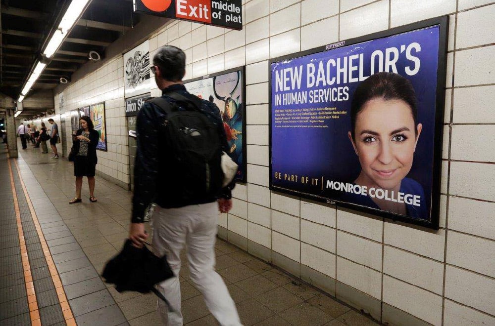Monroe College Subway Signage